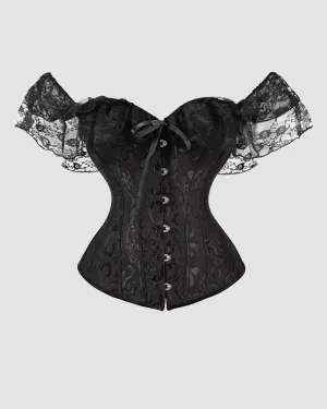 1950s 12 Boned Cotton Jacquard Lace Corset