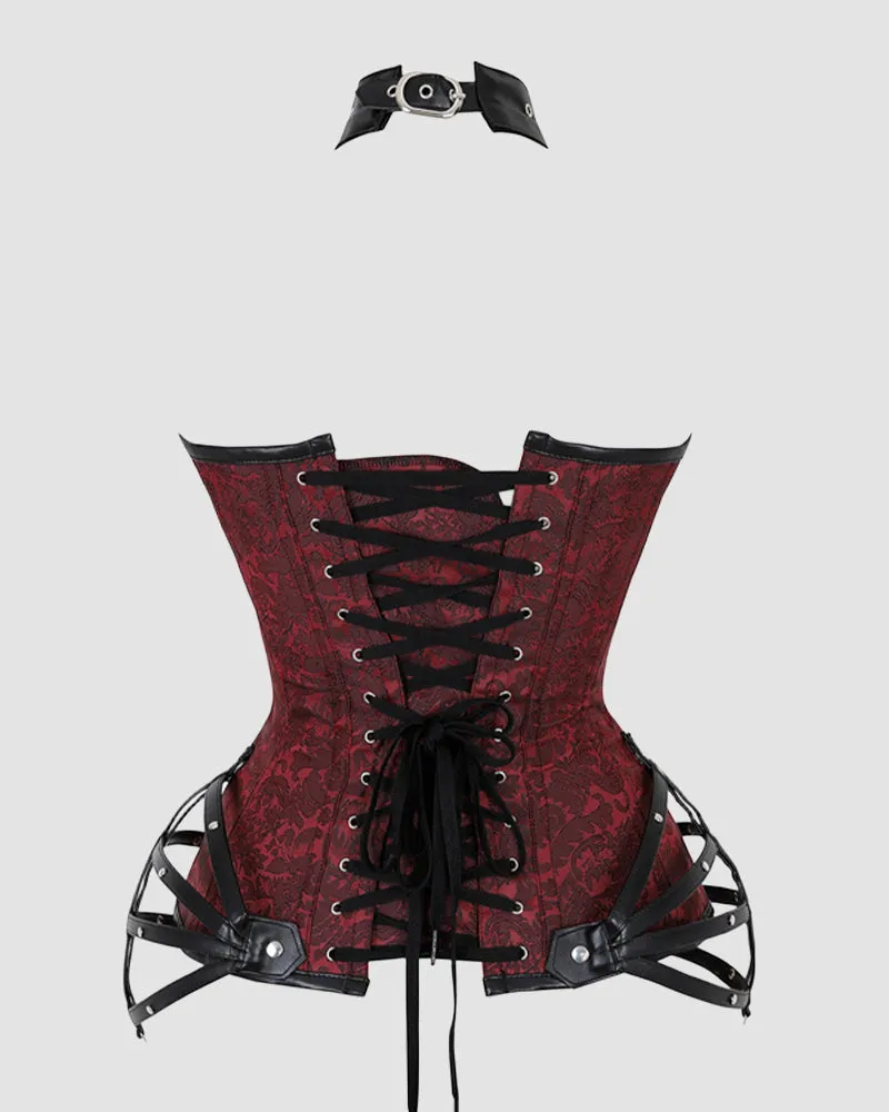 1980s 11 Boned Cotton Side Zipper Corset