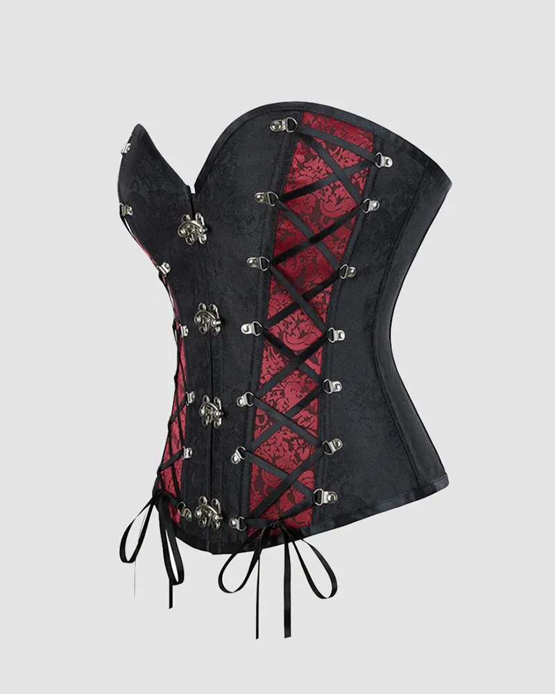 1980s 12 Boned Cotton Gothic Corset