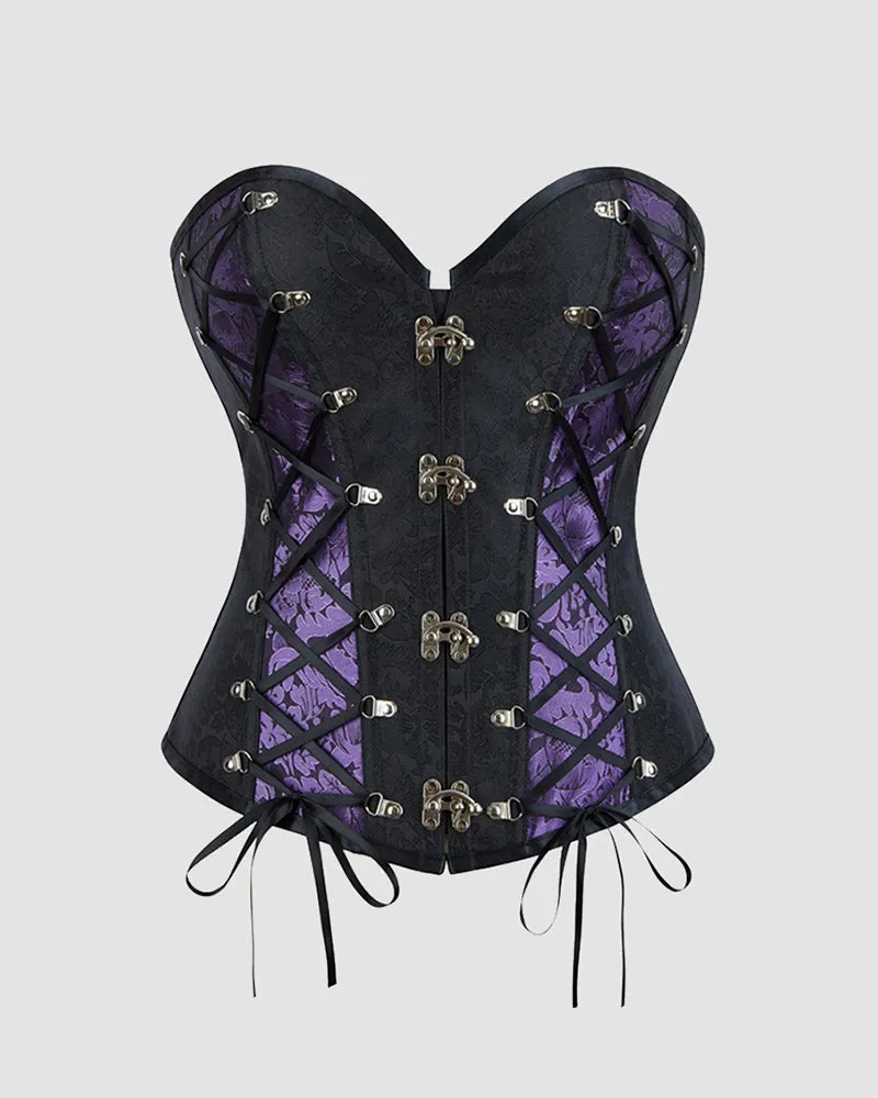 1980s 12 Boned Cotton Gothic Corset