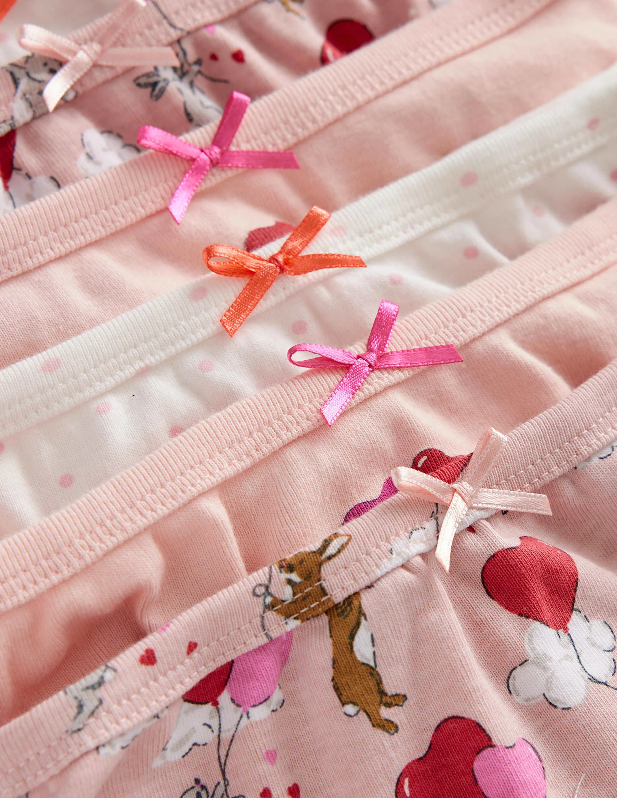 7 Pack Underwear-Pink Bunny Hearts