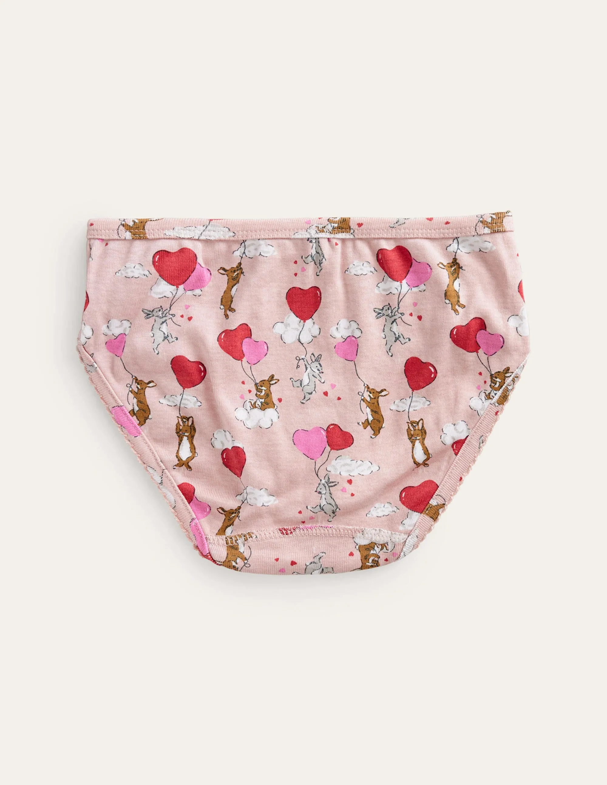 7 Pack Underwear-Pink Bunny Hearts