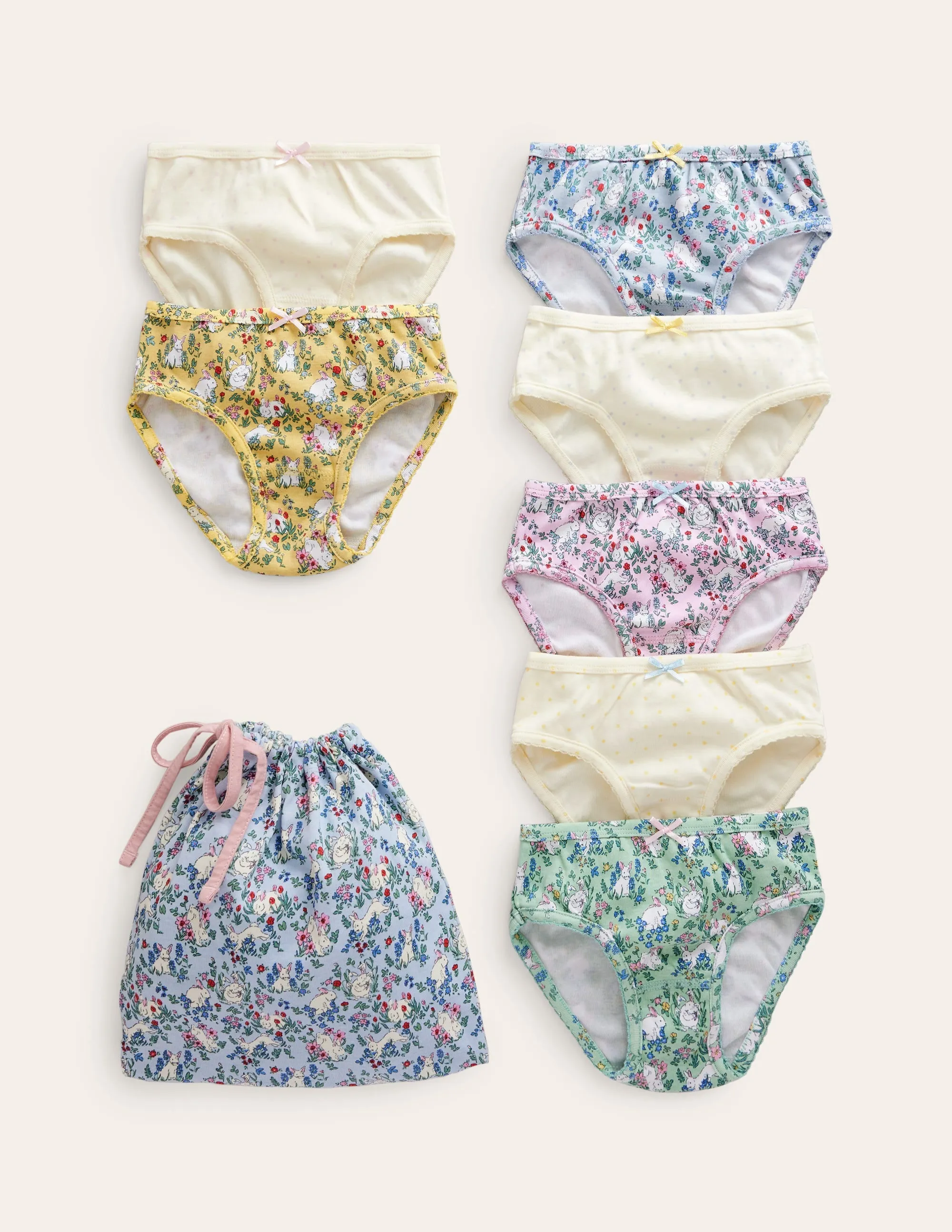 7 Pack Underwear-Spring Bunnies