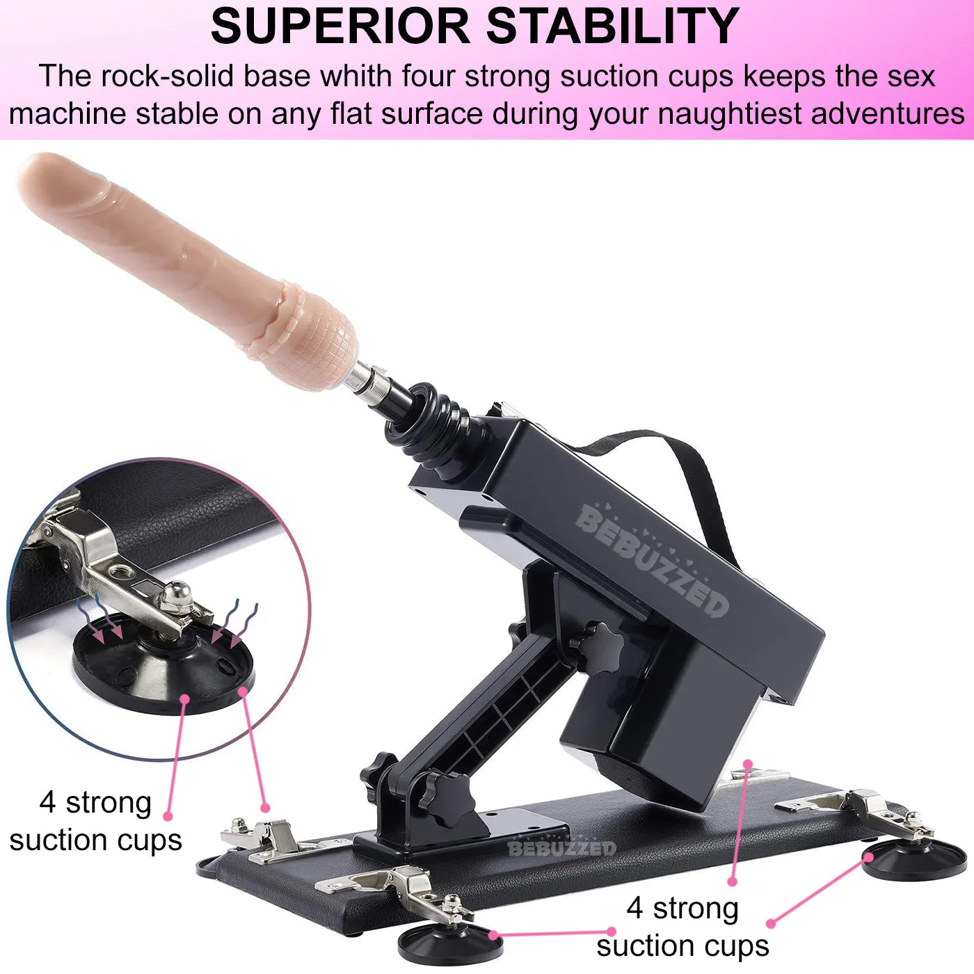 Automatic THRUSTING Sex Machine Telescopic 3XLR Dildo Vibrator 7x Dildos   Pole