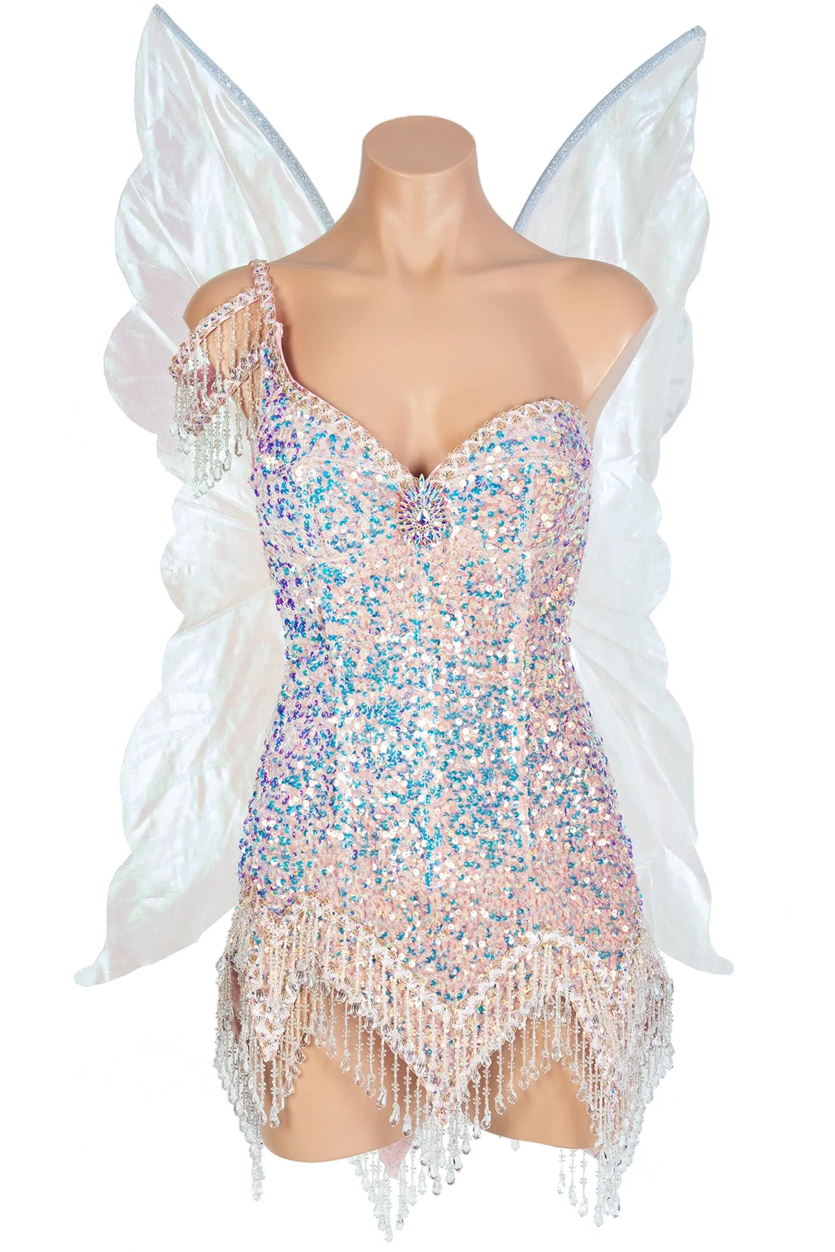 Beaded Fringe Tink Dress with Rhinestones