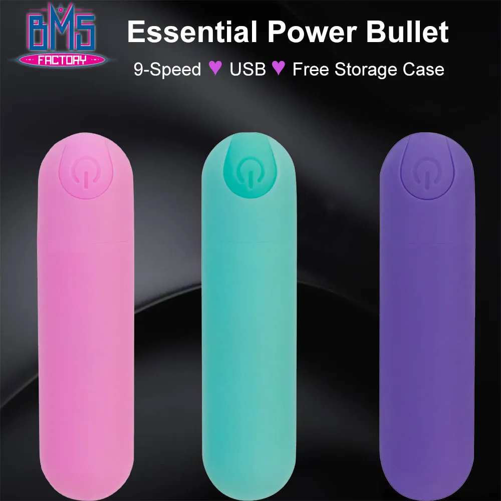 BMS Essential Power Bullet Vibrator USB Rechargeable Teal