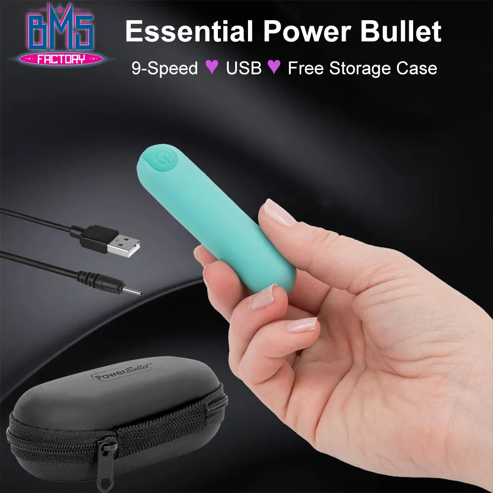 BMS Essential Power Bullet Vibrator USB Rechargeable Teal