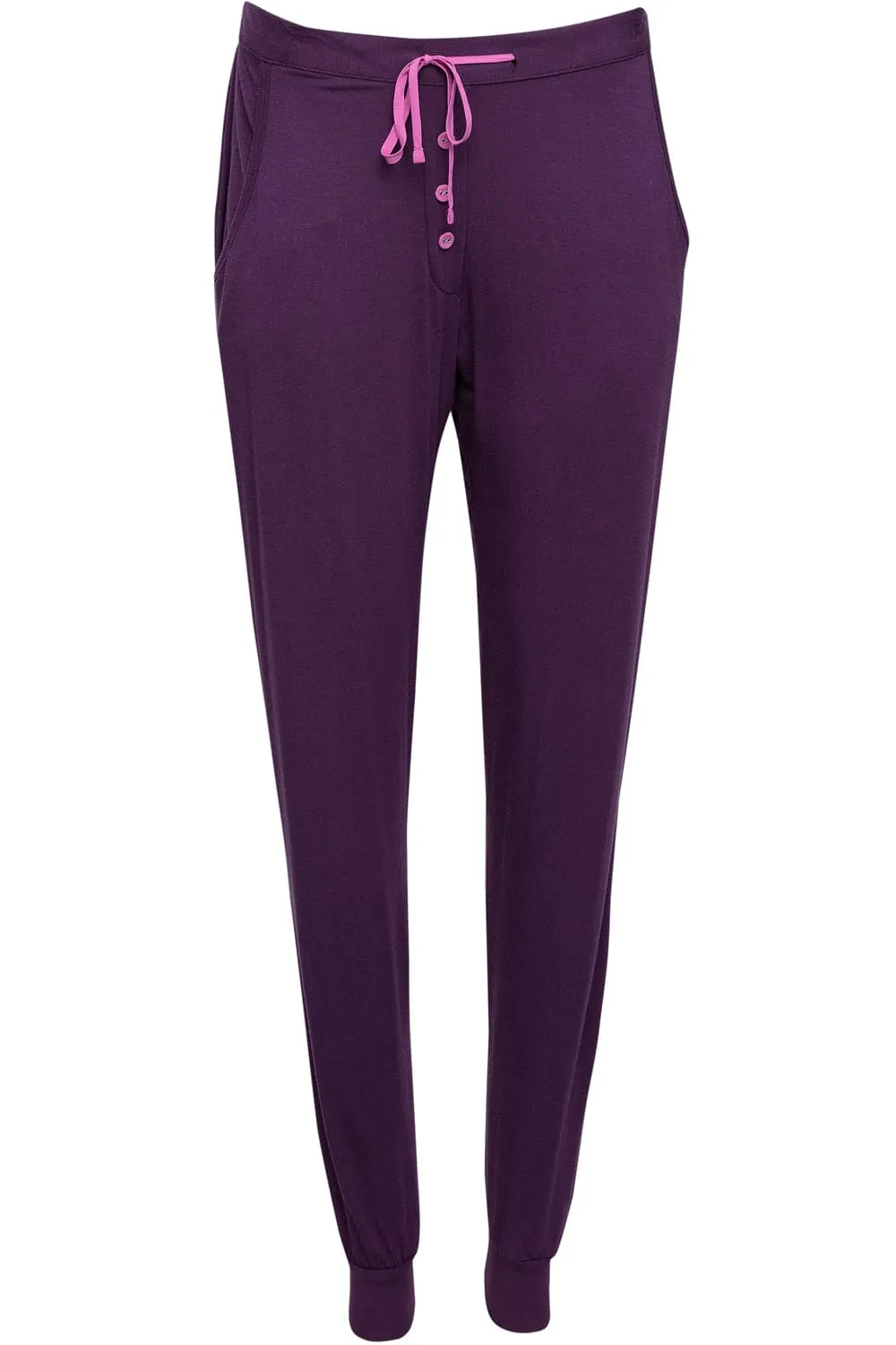 Clarissa Purple Jersey Pants. Size UK 10