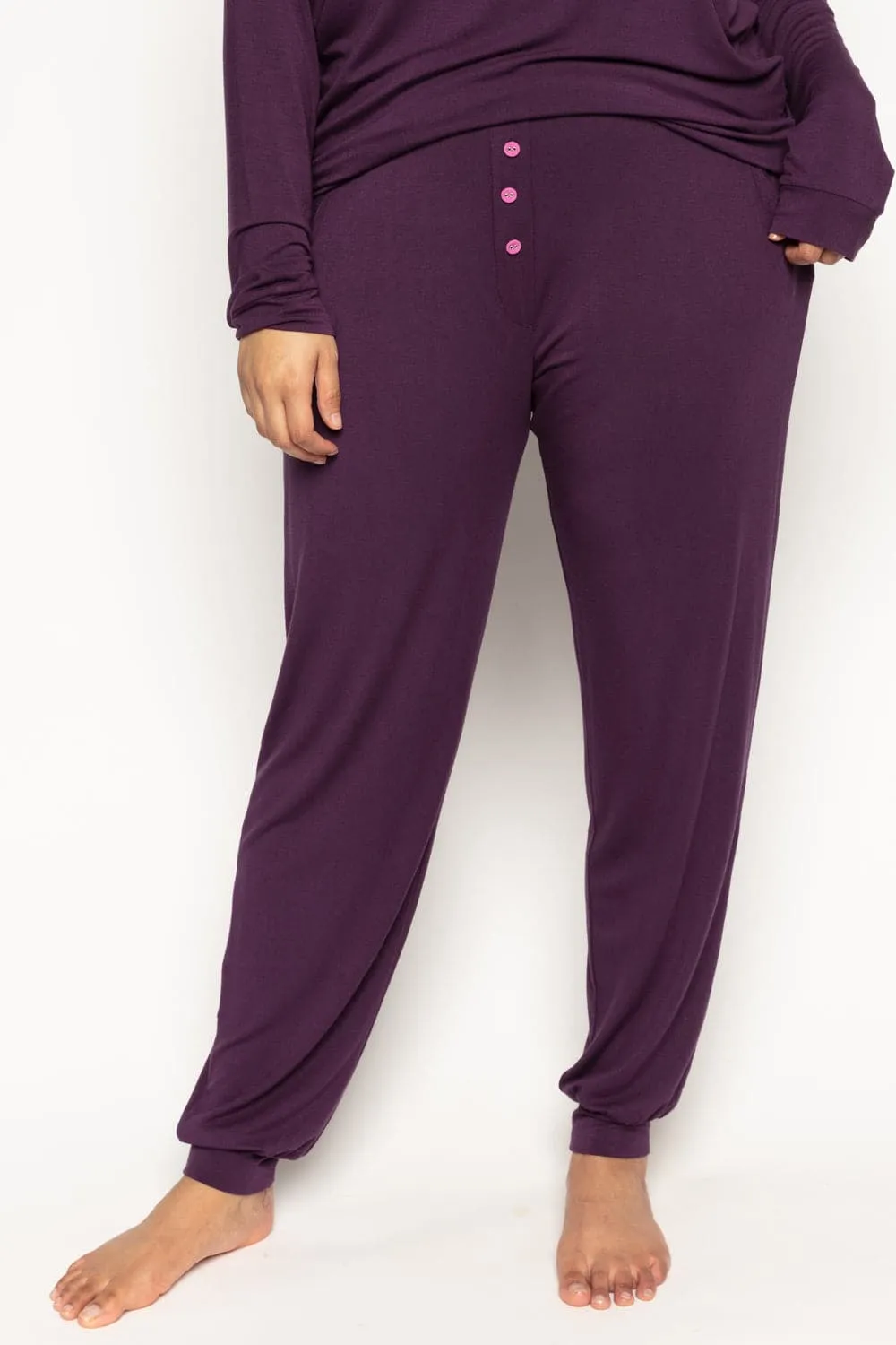 Clarissa Purple Jersey Pants. Size UK 10