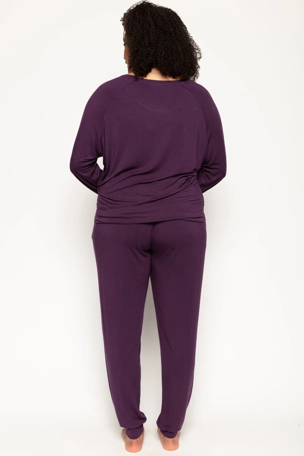 Clarissa Purple Jersey Pants. Size UK 10