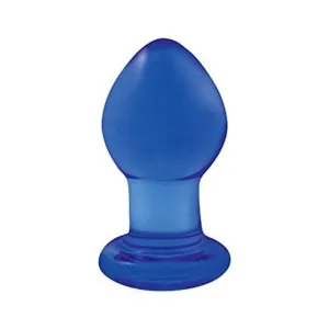 Crystal Glass Butt Plug Small Blue