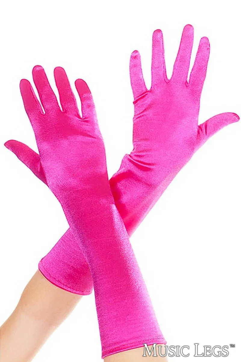 Elbow Length Satin Gloves