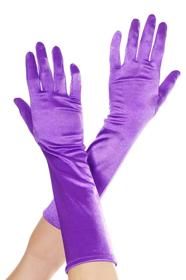 Elbow Length Satin Gloves