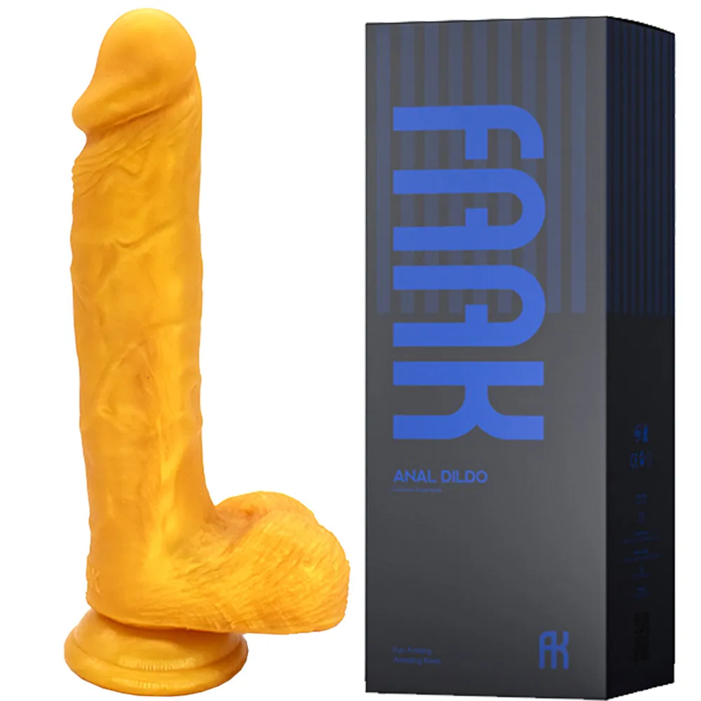 FAAK G105 Dual Density Silicone Realistic Veined Dildo 24cm Large Dong Sex Toy