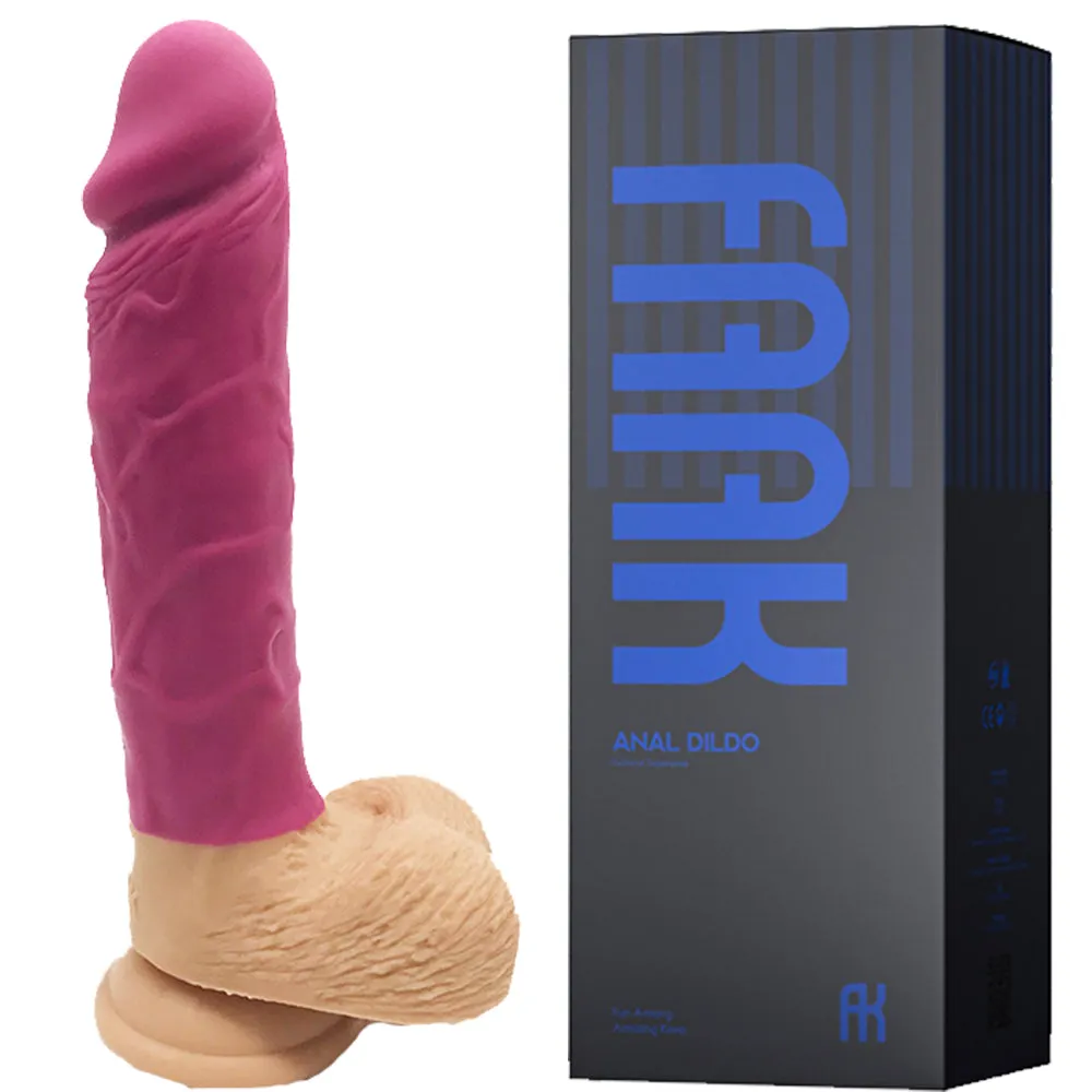 FAAK G105 Dual Density Silicone Realistic Veined Dildo 24cm Large Dong Sex Toy