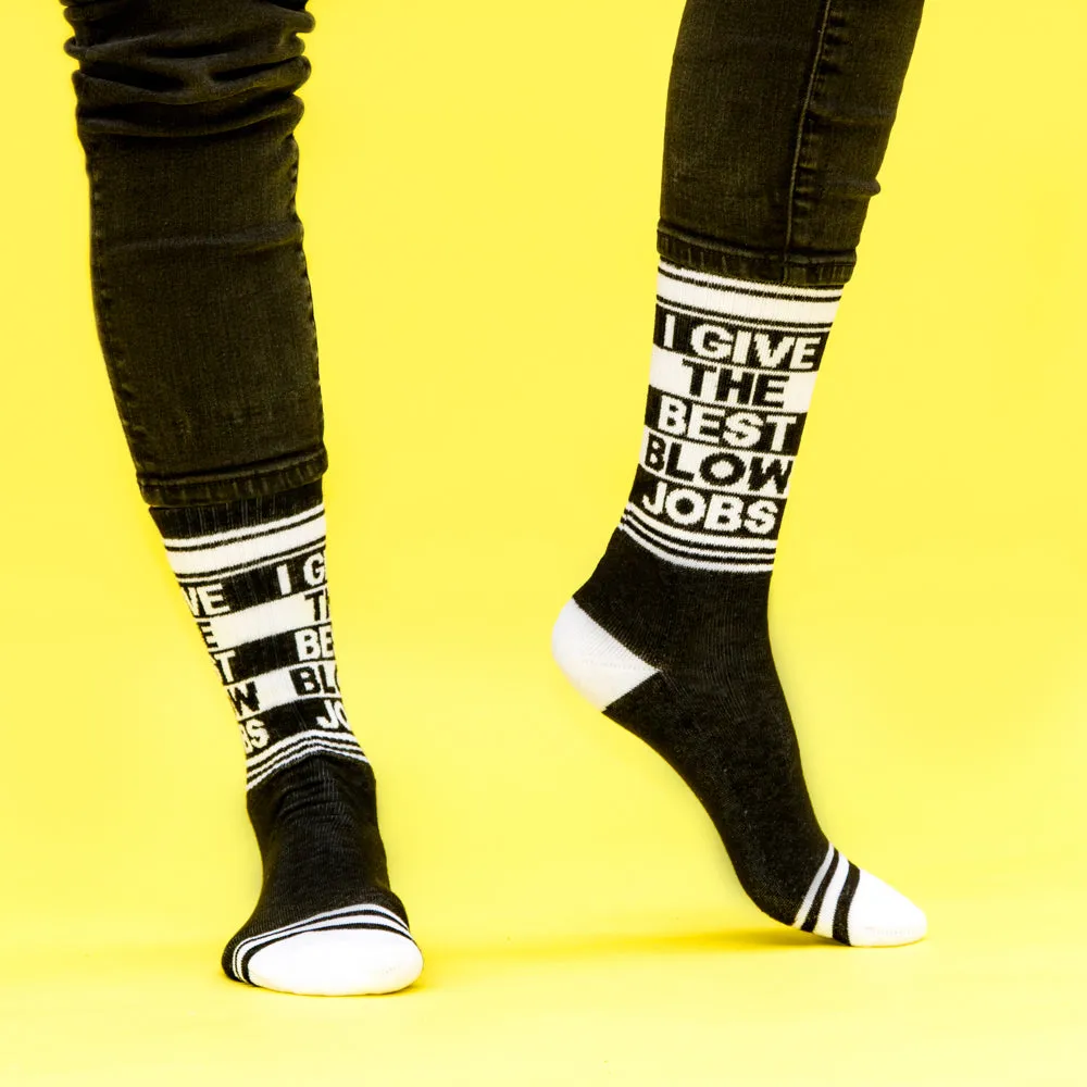I Give the Best Blow Jobs - Gym Crew Socks