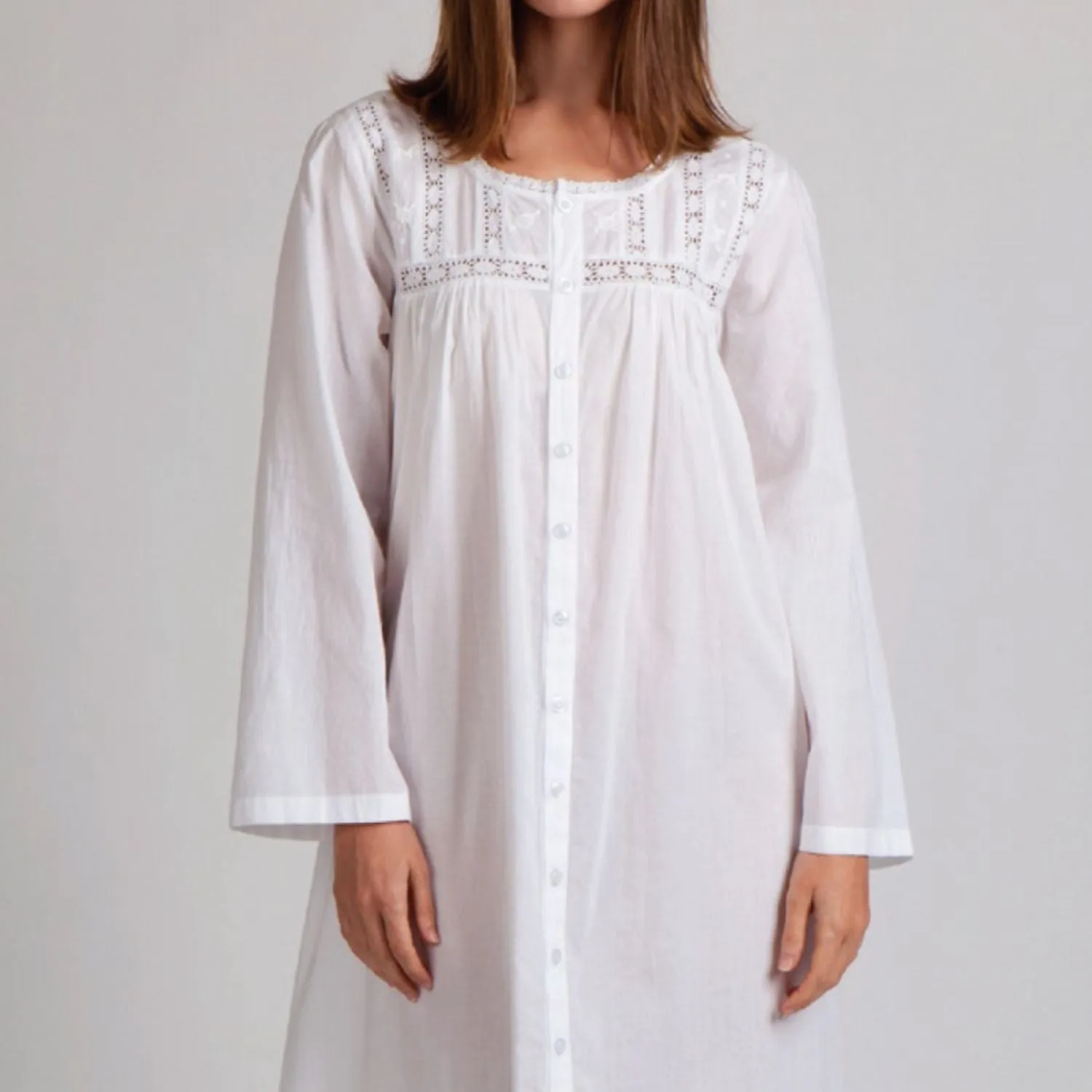 Lily Long Sleeve White Nightie