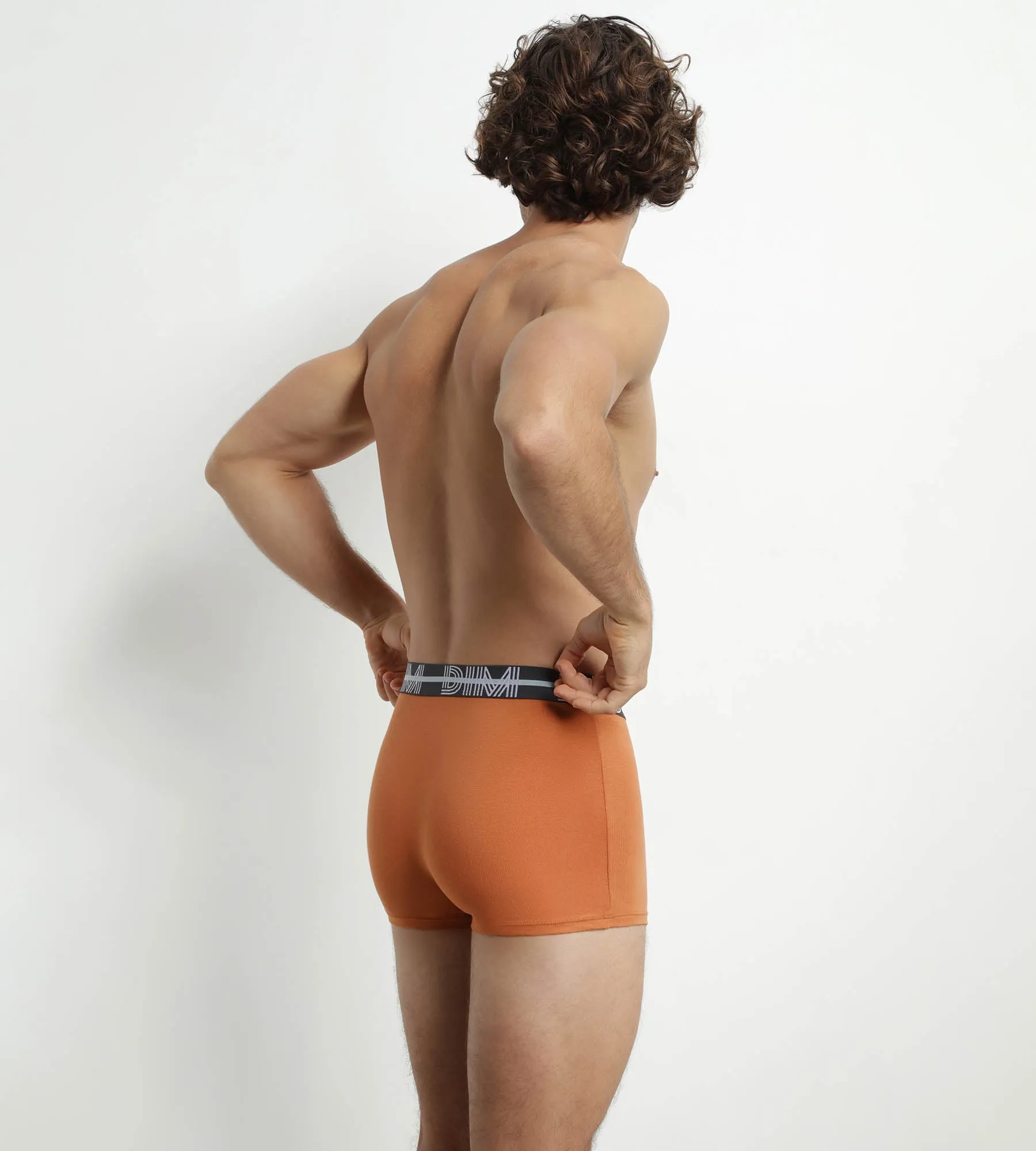 Lot de 3 boxers homme à ceinture 3D Gris Bleu Orange Dim Powerful