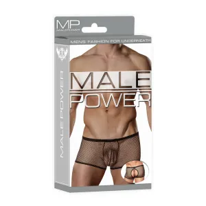 Male Power Stretch Net Peek-A-Buns Black S/M