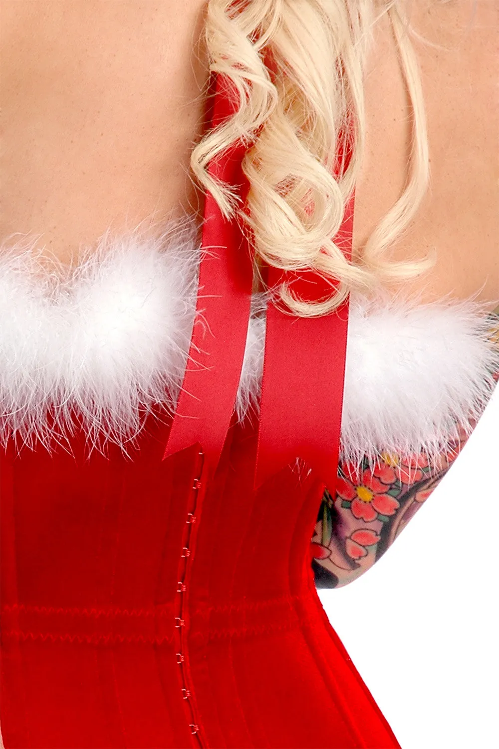 Mistletoe Cupless Corset with Detachable Garters