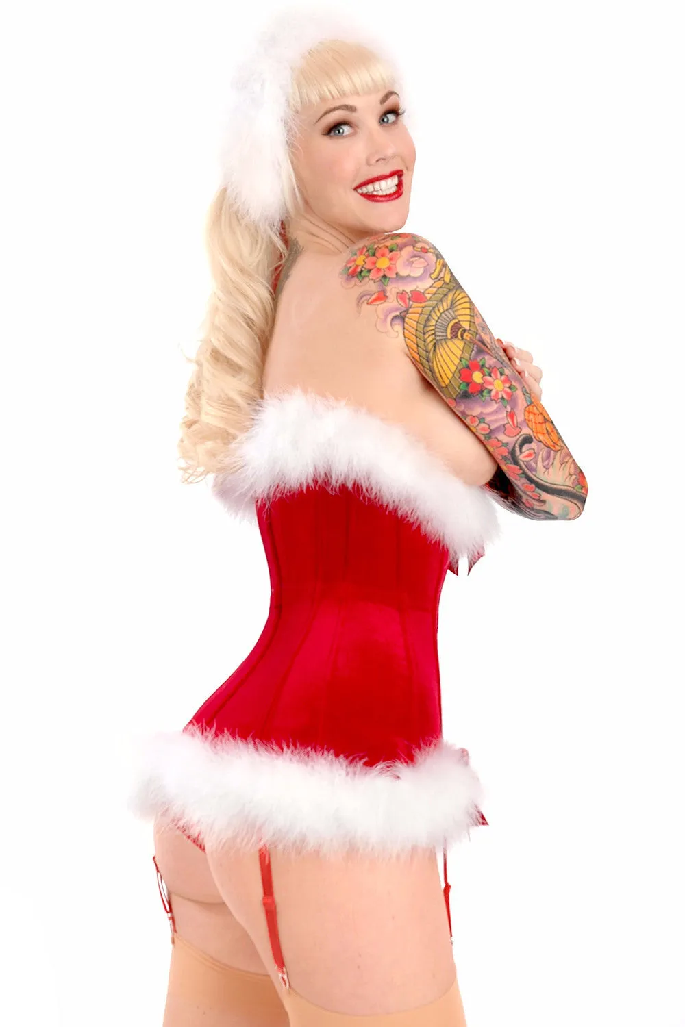 Mistletoe Cupless Corset with Detachable Garters