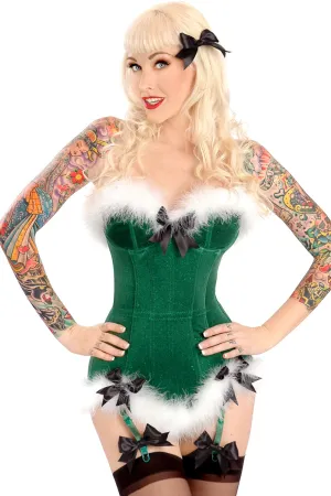 Mistletoe Strapless Corset with Detachable Garters