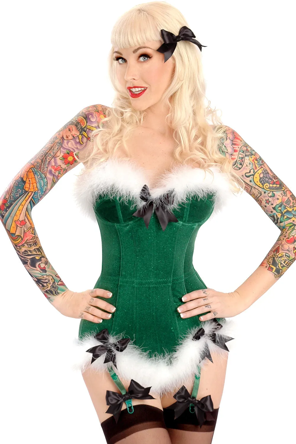 Mistletoe Strapless Corset with Detachable Garters