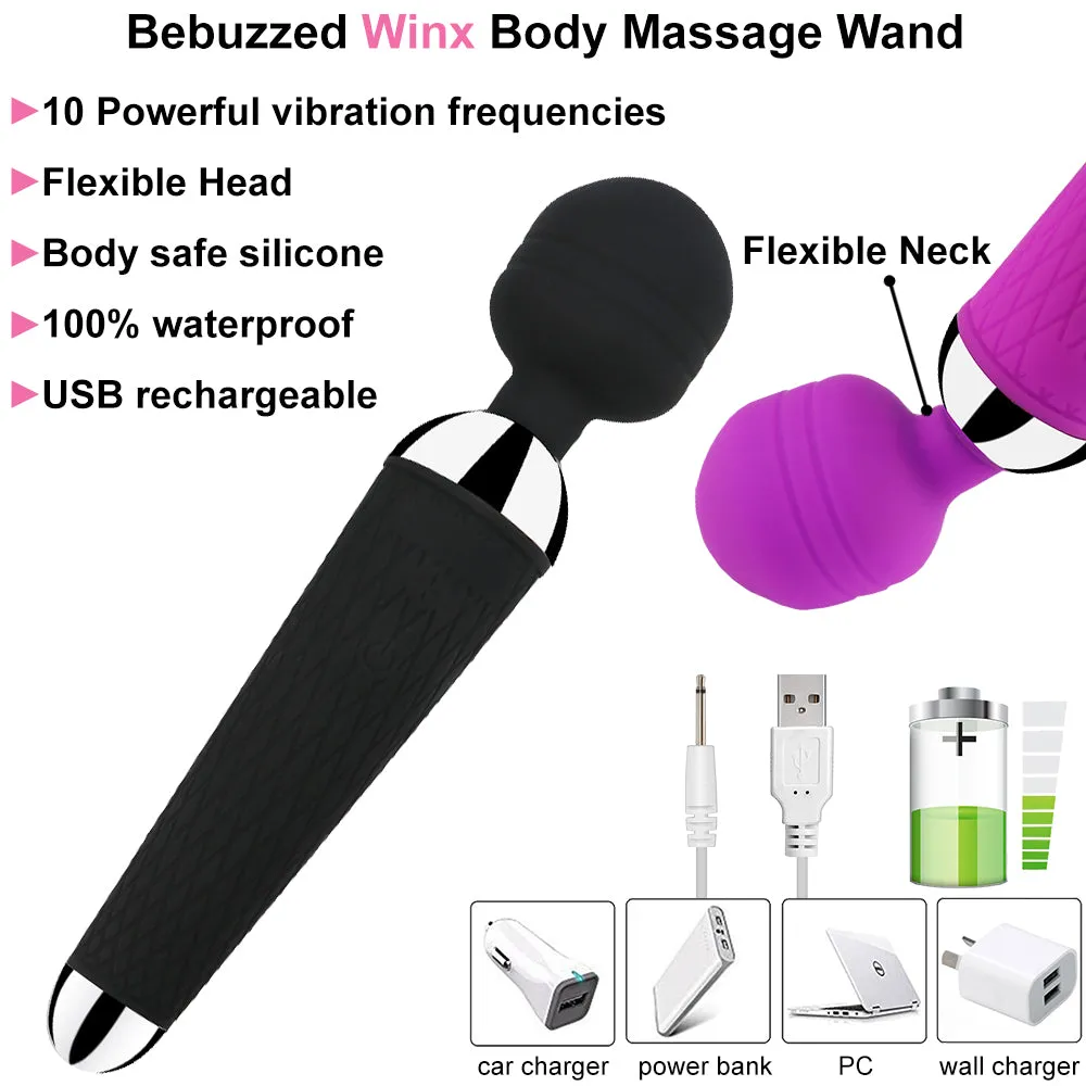 NEW Powerful Cordless Massage Magic Body Wand Personal Massager Waterproof USB