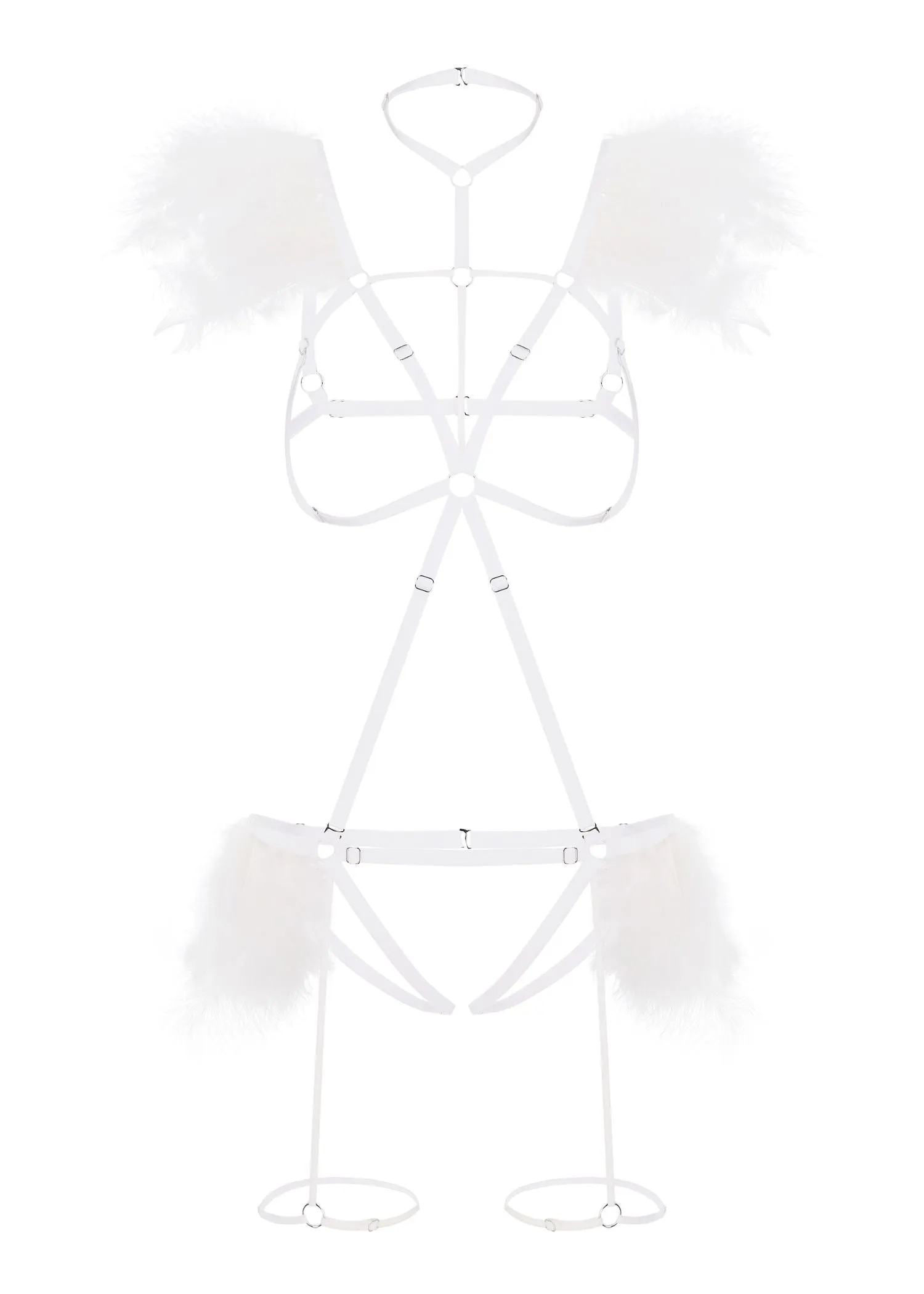 Night Of Revelations Bra & Thong Set (White)