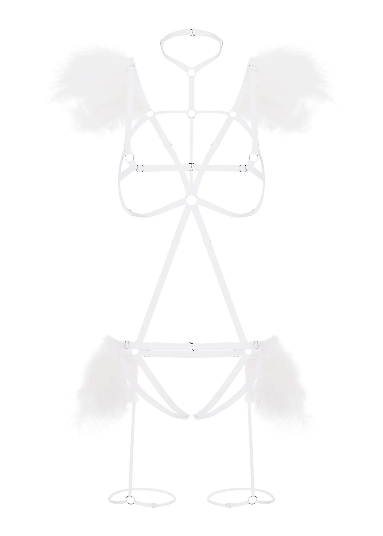 Night Of Revelations Bra & Thong Set (White)