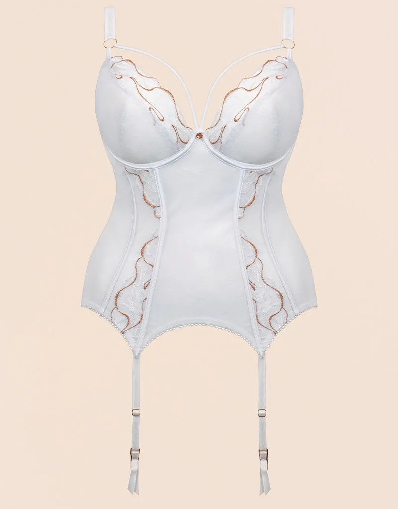 Scantilly Fascinate Plunge Basque White