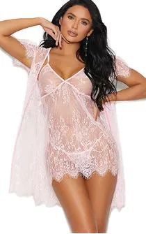 Sheer Lace 3pc Peignoir Set