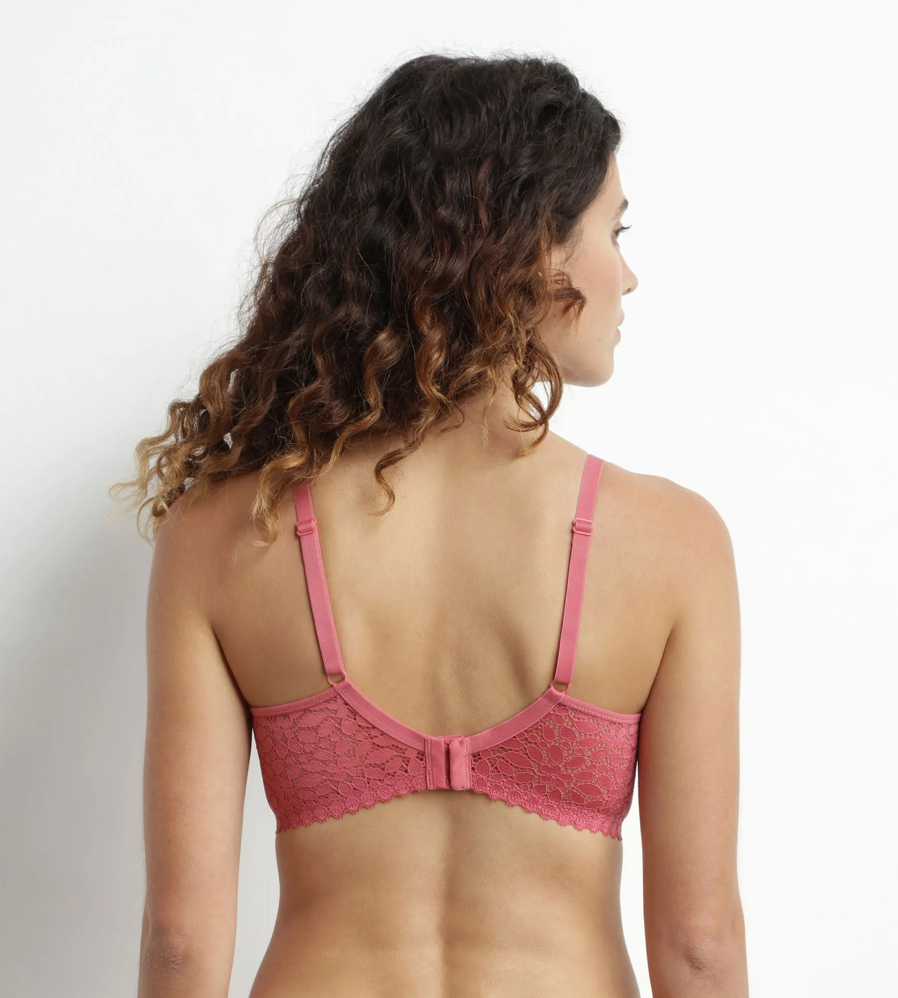 Soutien-gorge triangle sans armature dentelle florale Rose Daily Dentelle