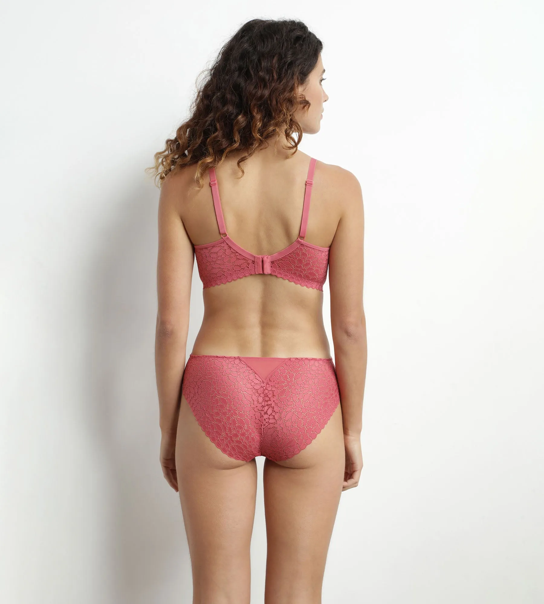 Soutien-gorge triangle sans armature dentelle florale Rose Daily Dentelle