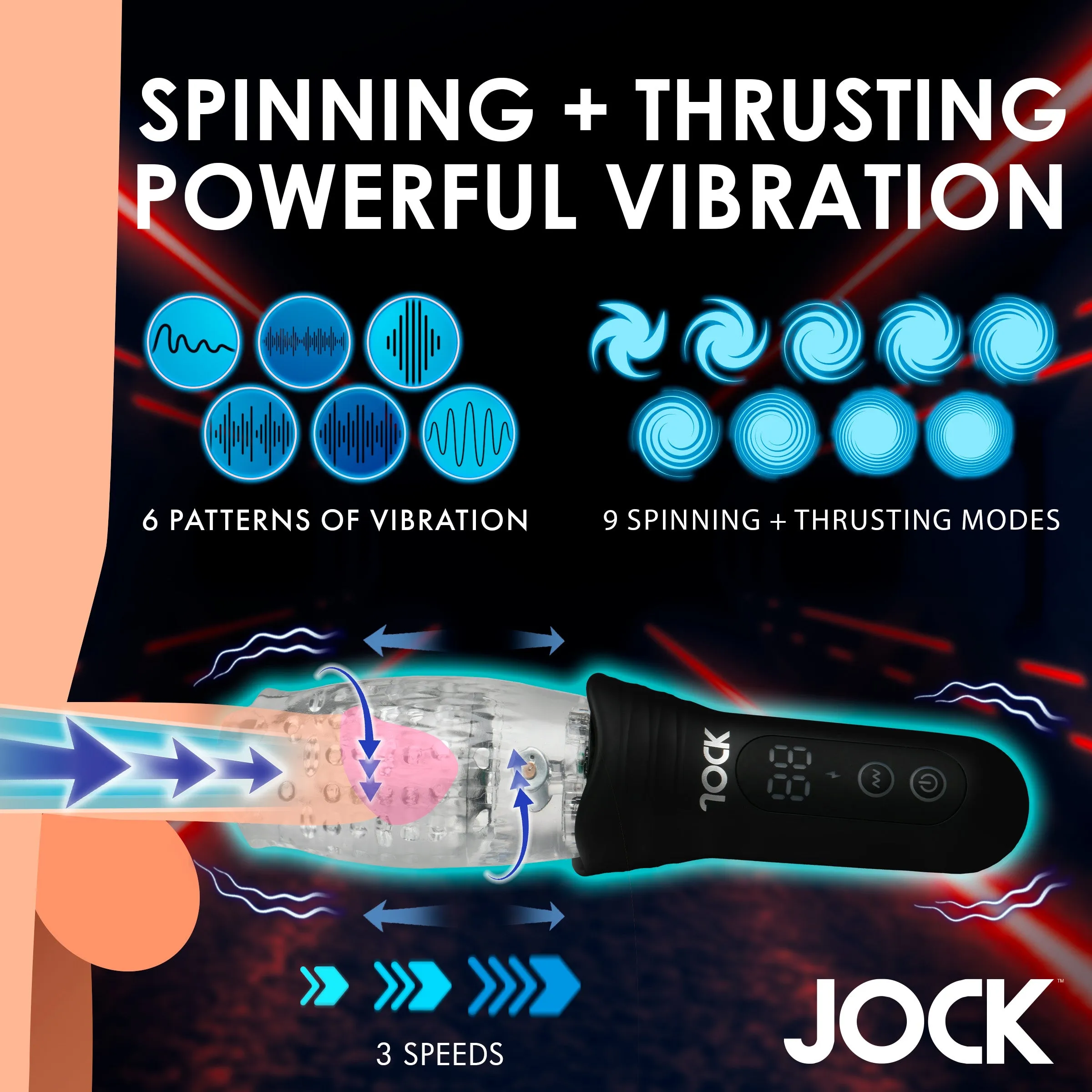 Spinning. Thrusting and Vibrating Masturbator