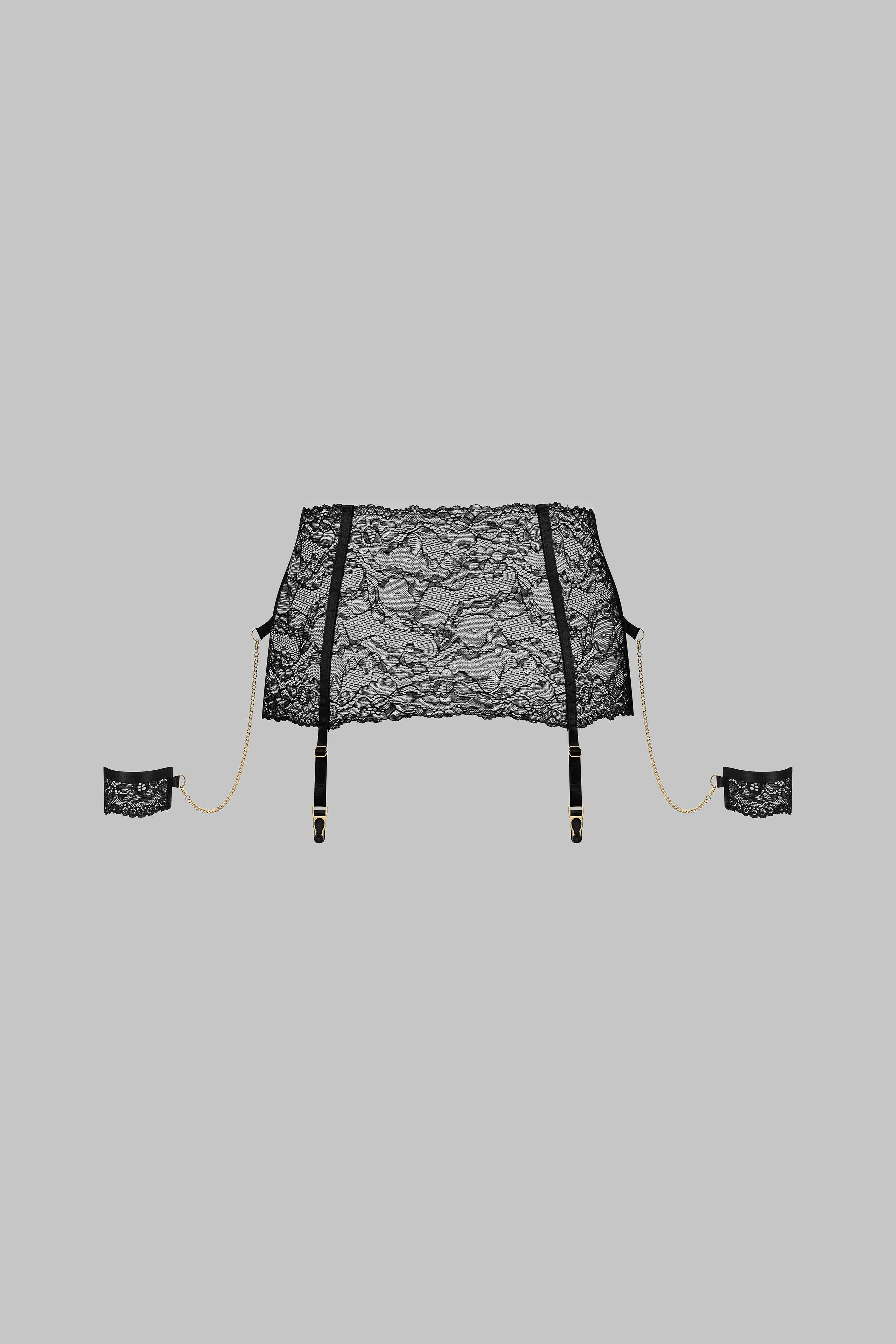 Suspender belt with handcuffs - Le Petit Secret Dentelle
