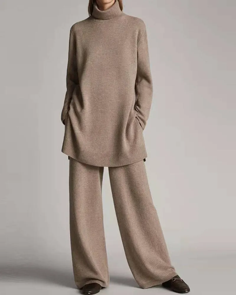 Sweater Top Wide Leg Pants Sets