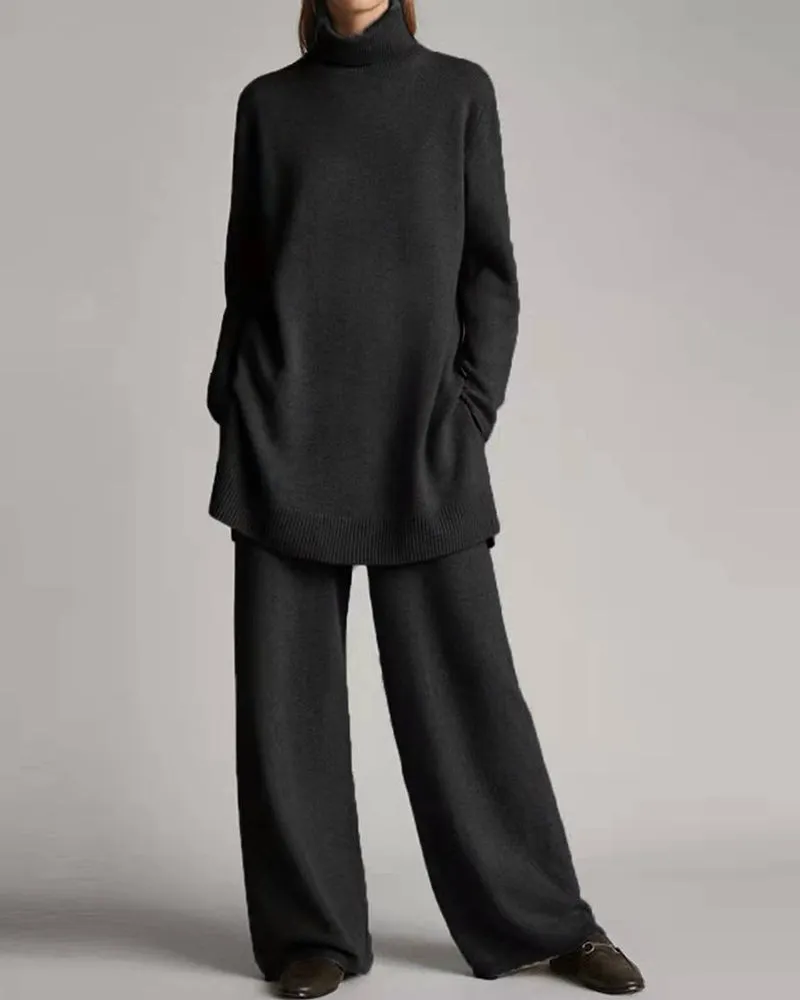 Sweater Top Wide Leg Pants Sets