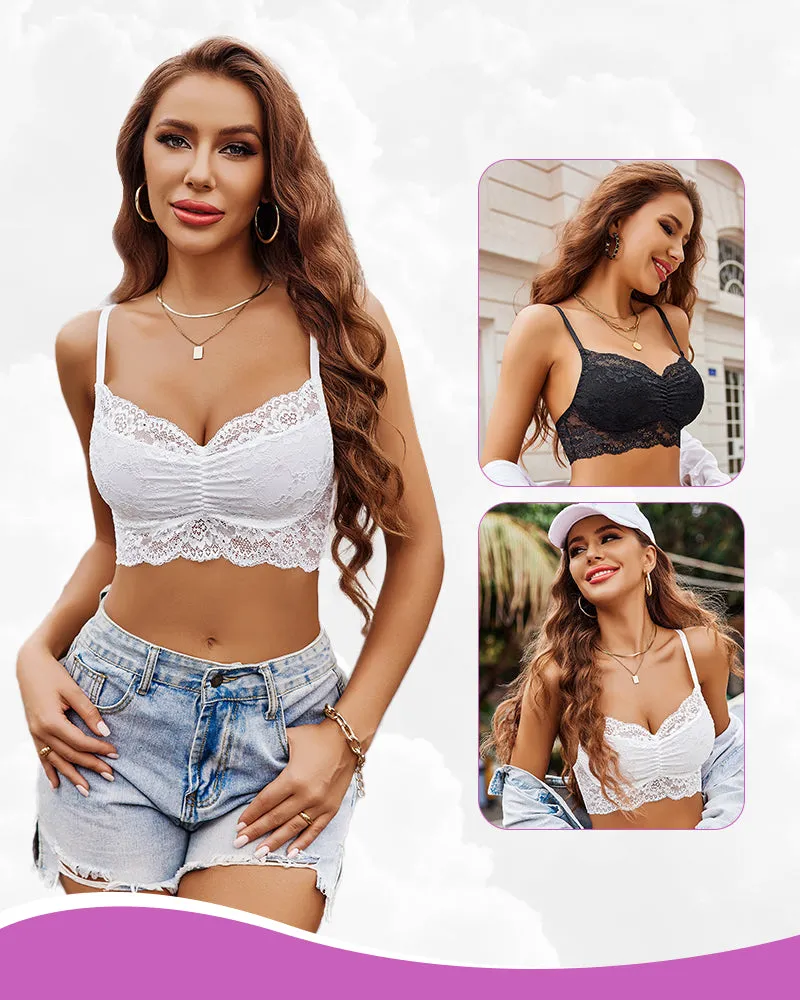 V Neck Cami Tank Lace Crop Top