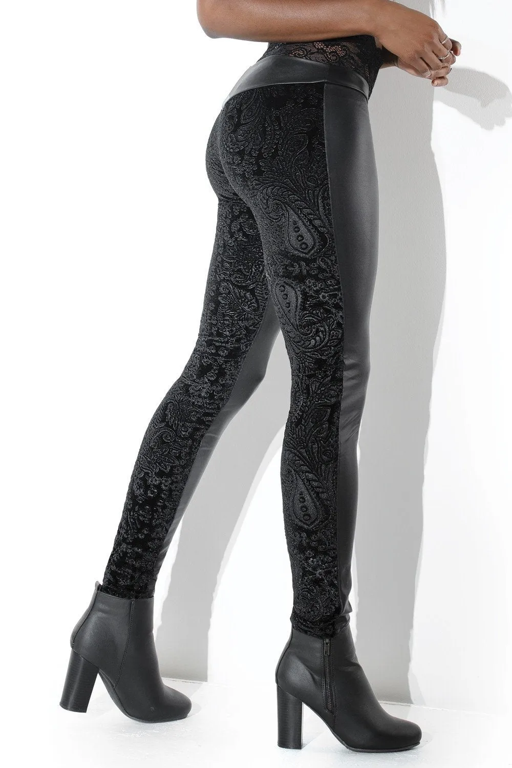 Velvet and Matte Look Pants