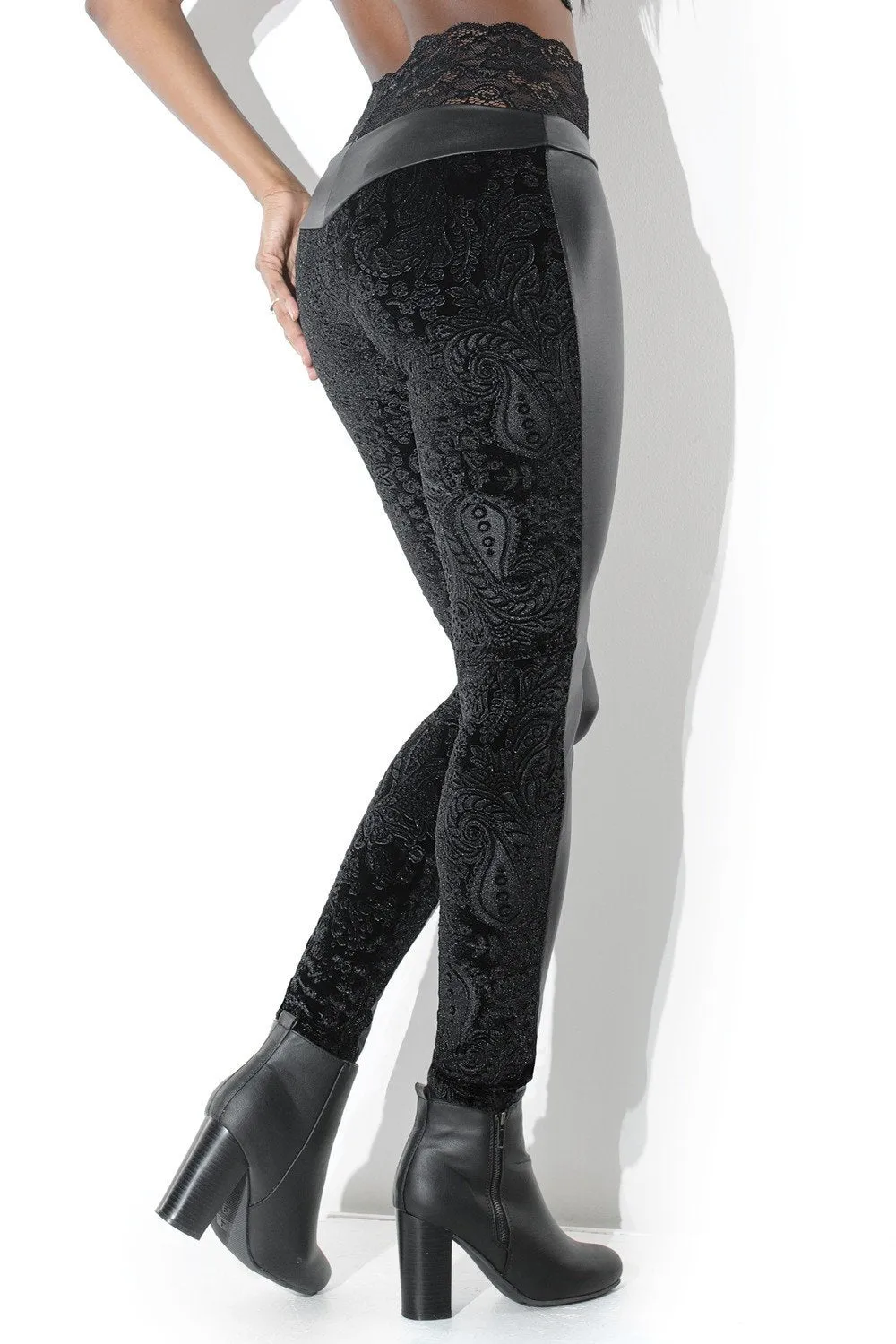 Velvet and Matte Look Pants