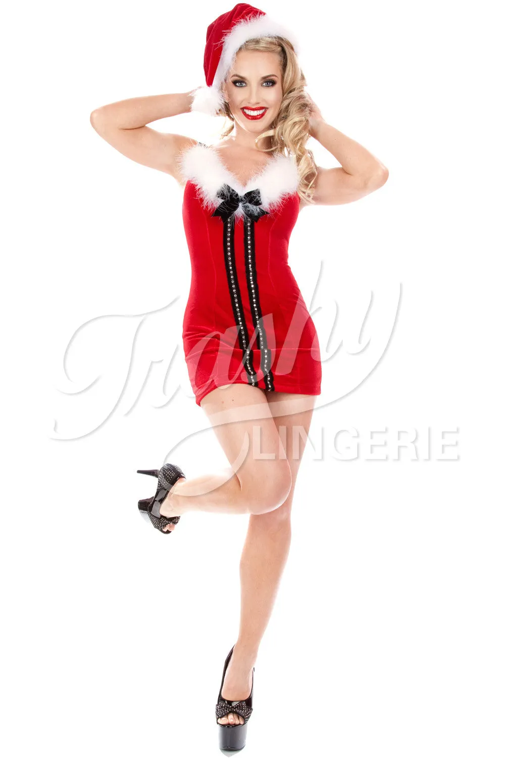 Velvet Christmas Vixen Short Dress