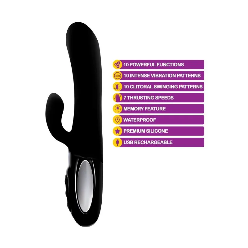Viben Hypnotic Thrusting Rabbit Vibrator Swinging Clitoral Stimulator Sex Toy