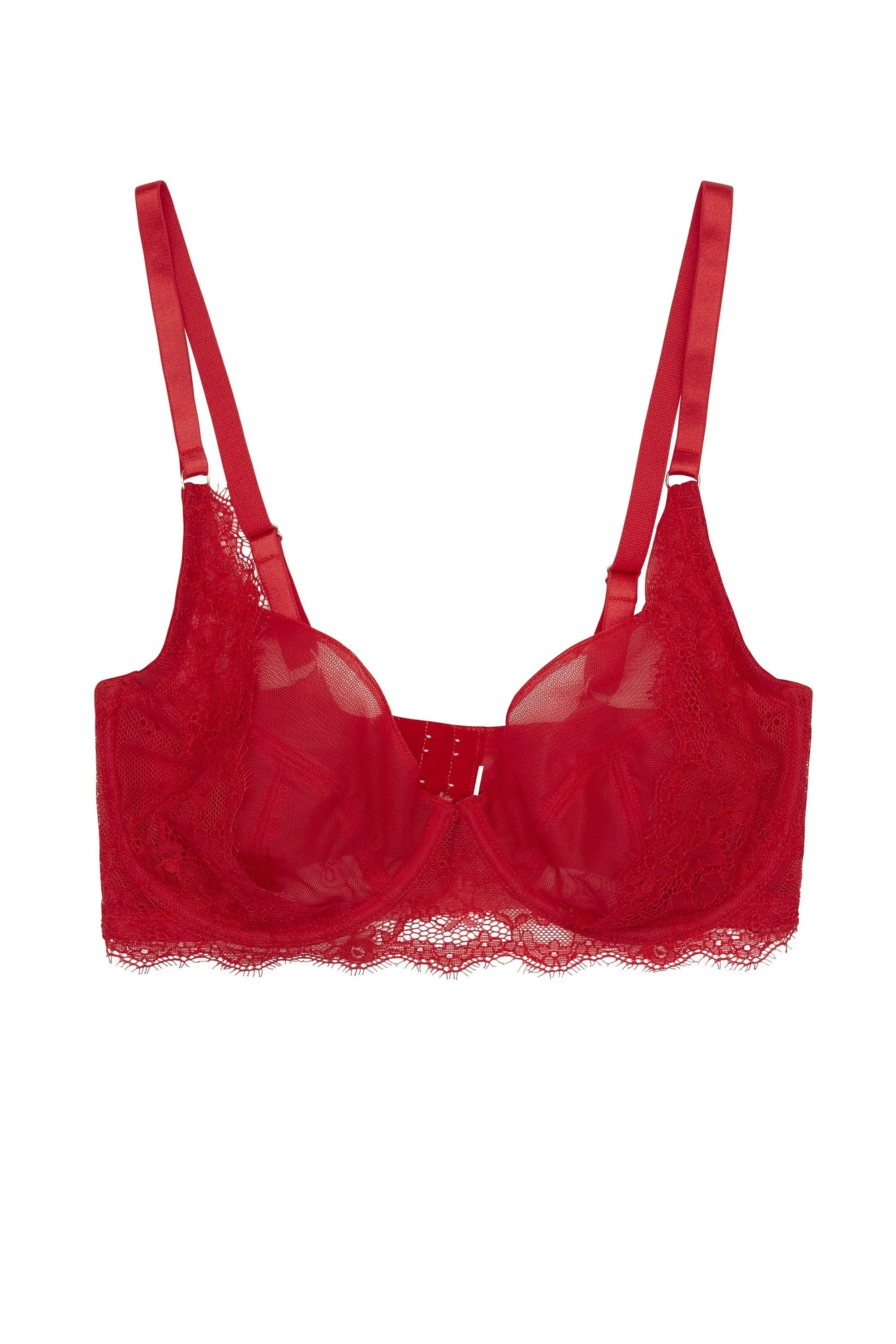 WW x Charlotte McKinney Cara Red Lace Overlay Bra B - F